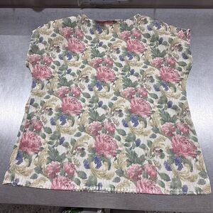 Vintage Blouse Land’n Sea Floral Patterned Top